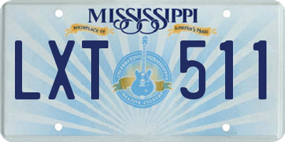 MS license plate LXT511