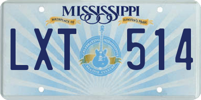 MS license plate LXT514