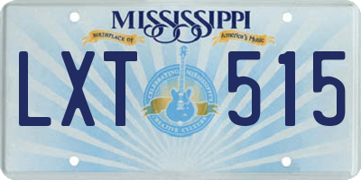 MS license plate LXT515