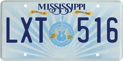 MS license plate LXT516