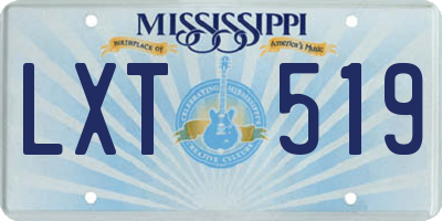 MS license plate LXT519