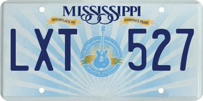 MS license plate LXT527