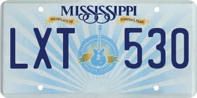 MS license plate LXT530