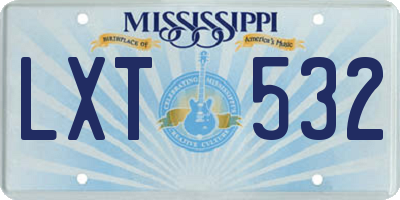 MS license plate LXT532