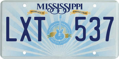 MS license plate LXT537