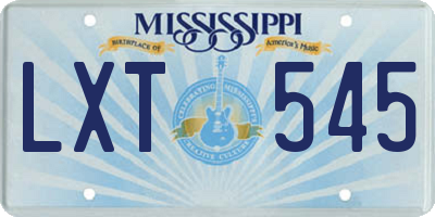 MS license plate LXT545