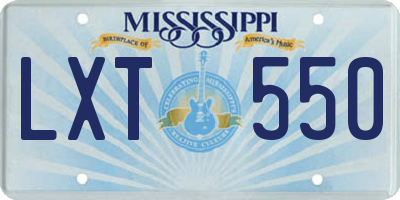 MS license plate LXT550