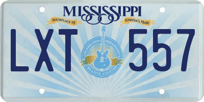 MS license plate LXT557