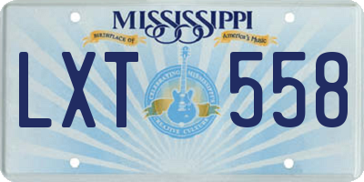 MS license plate LXT558