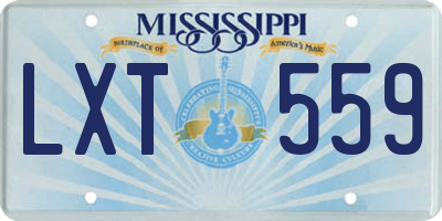MS license plate LXT559
