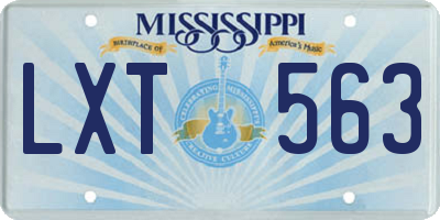 MS license plate LXT563