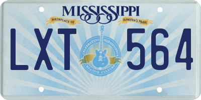 MS license plate LXT564