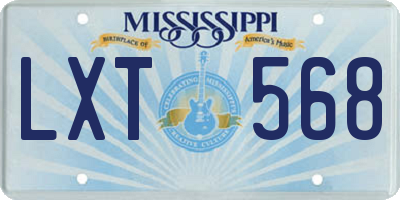 MS license plate LXT568