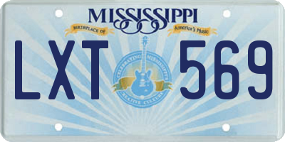 MS license plate LXT569