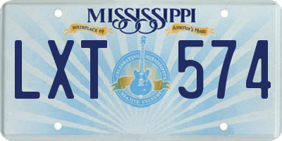 MS license plate LXT574