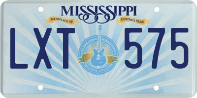 MS license plate LXT575