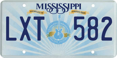 MS license plate LXT582