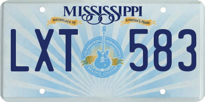 MS license plate LXT583