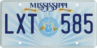 MS license plate LXT585