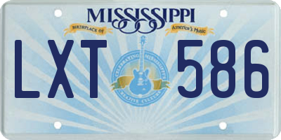 MS license plate LXT586