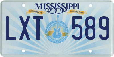 MS license plate LXT589