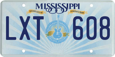 MS license plate LXT608