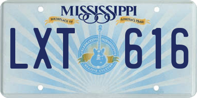 MS license plate LXT616