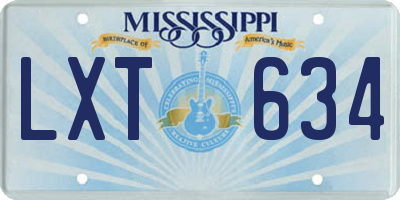 MS license plate LXT634