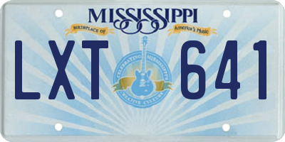 MS license plate LXT641