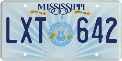 MS license plate LXT642
