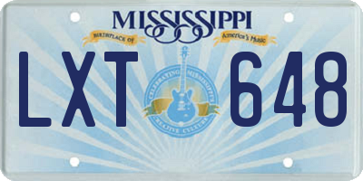 MS license plate LXT648