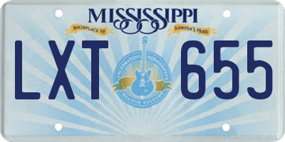 MS license plate LXT655