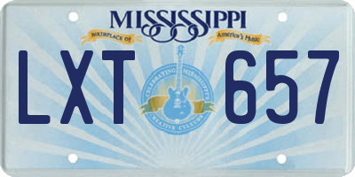 MS license plate LXT657