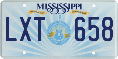 MS license plate LXT658