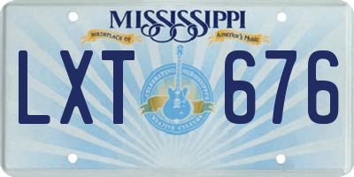 MS license plate LXT676