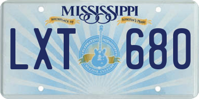 MS license plate LXT680