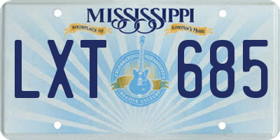 MS license plate LXT685