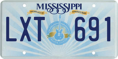 MS license plate LXT691
