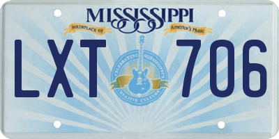 MS license plate LXT706