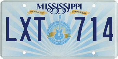 MS license plate LXT714