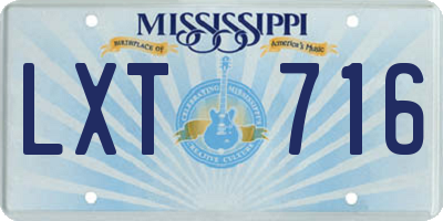MS license plate LXT716