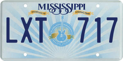 MS license plate LXT717