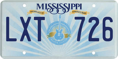 MS license plate LXT726