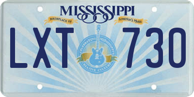 MS license plate LXT730