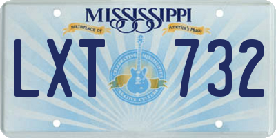 MS license plate LXT732