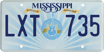 MS license plate LXT735