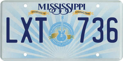 MS license plate LXT736