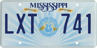 MS license plate LXT741