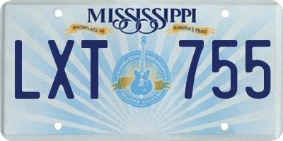 MS license plate LXT755