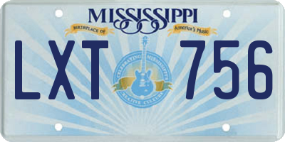 MS license plate LXT756